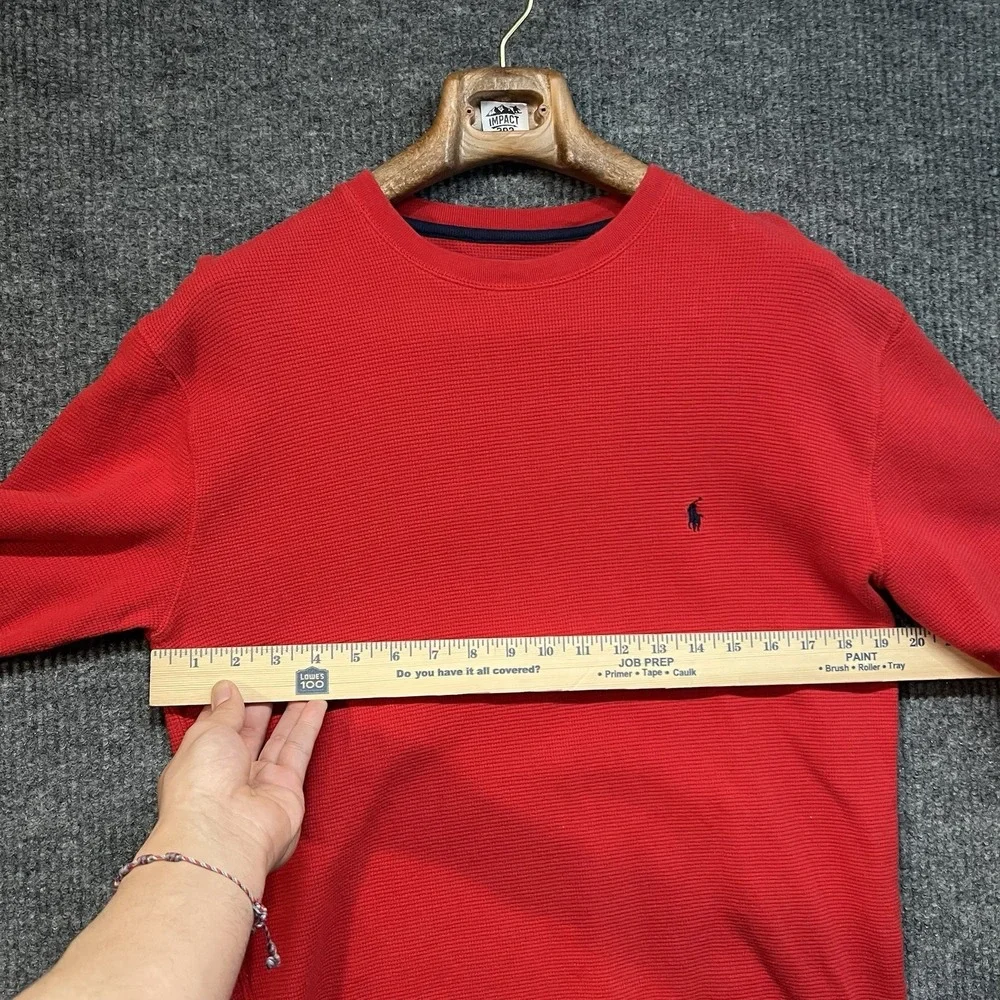 Polo Ralph Lauren Waffle Thermal Long‎ Sleeve Shirt Men's Size Large Red